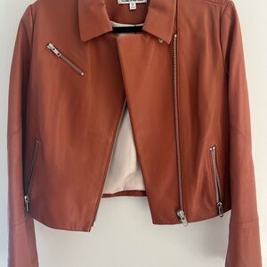 Elizabeth and James Terracotta Leather Jacket